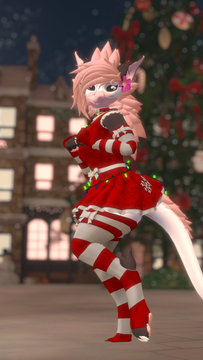 FloofIts's tweet image. Rate my Xmas outfit 🎄✨
Festive fit check: candy-cane stripes, cozy red dress, and a little extra sparkle.
Be honest—what are we giving it? 🎅❄️