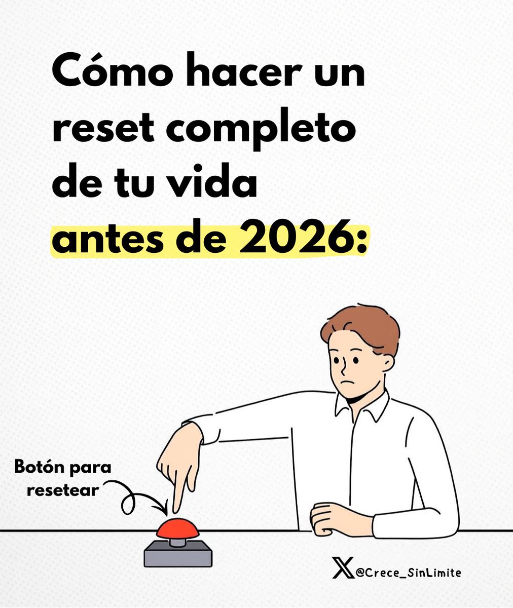 Crece_SinLimite's tweet photo. Como hacer un reset completo de tu vida antes de 2026:

-HILO-🧵 https://t.co/oMKynGiFXk