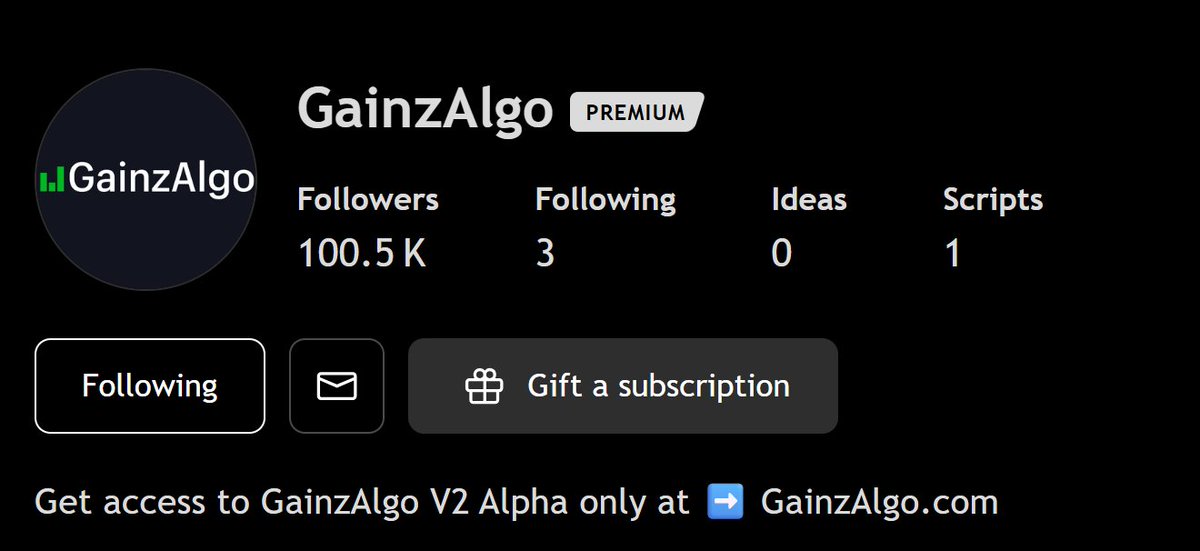 gainzalgo's tweet image. 🎉 100,000+ Followers on TradingView!

This milestone wouldn’t have been possible without the incredible support of our community. We’re truly grateful for the trust you place in us.

We’ll continue building powerful, premium trading tools to help you stay ahead of the markets.…