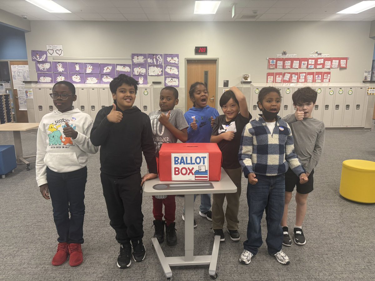 MsSnyderBCPS's tweet photo. My scholars have been learning about democracy &amp; voting and yesterday they were able to experience it! They loved voting in the student elections! @RossvilleElem https://t.co/qlzMQRSPQB