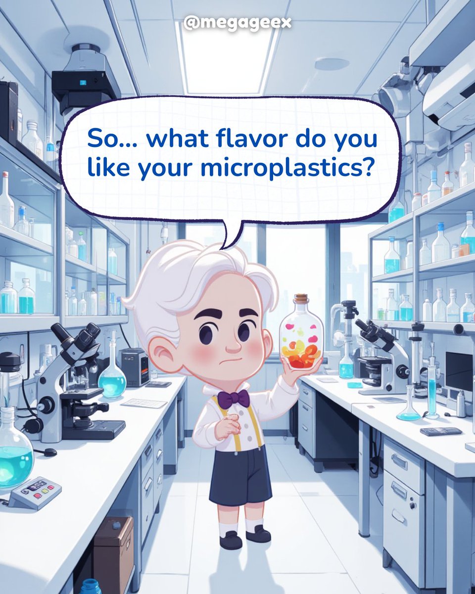 MegaGeex's tweet photo. Chewing gum didn’t start as candy.
It started as tree resin.
When demand exploded, natural chicle couldn’t keep up — so it was replaced with synthetic polymers.
Today, most gum is closer to plastic than to trees.

So… what flavor of microplastics do you like? 

#Microplastics https://t.co/oCr2uMaqC4