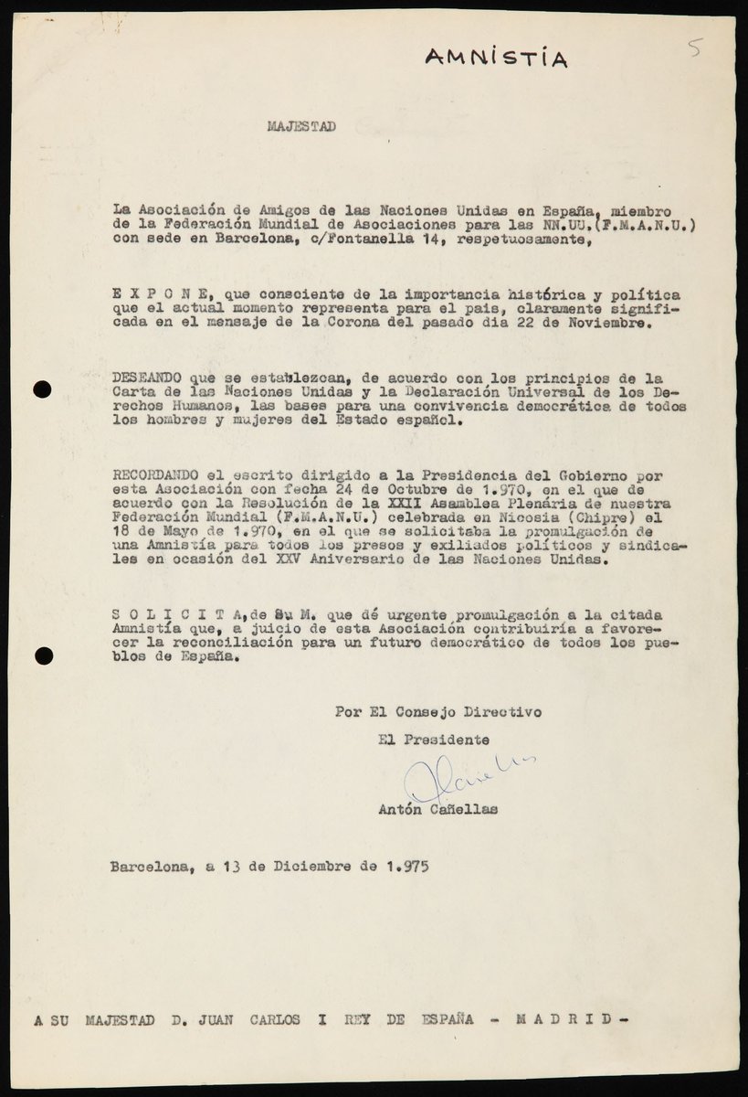 arxiunacional's tweet photo. #Recordem [13/12/1975] 🎓 | Llibertat pels presos i exiliats polítics i sindicals

💬 Accedeix al comentari de l'efemèride per tractar el document des de l'aula

🎓👉 https://t.co/hHe6YGMkr0

🖥️ A l’espai ‘Aprendre’ els trobaràs tots
👉 https://t.co/cbvnFzkqGF https://t.co/l5PDhwmk2w