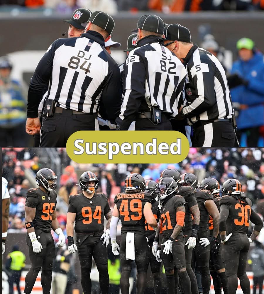 ShedeurTV's tweet image. BREAKING: Four #referees who officiated the game between the Browns and Tennessee Titans have been suspended pending investigation after the NFL discovered they overlooked multiple #Titans violations that significantly affected the outcome of the game, causing the #Browns lose..