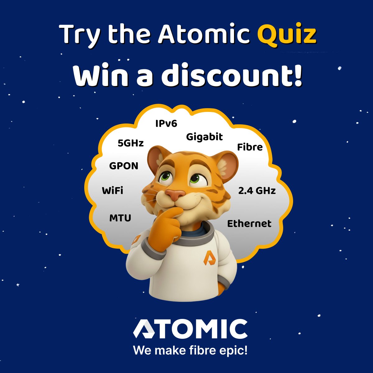 Take our WiFi and Fibre Quiz? 🤓 Win a discount on an Atomic home fibre service! atomic.co.za/quiz