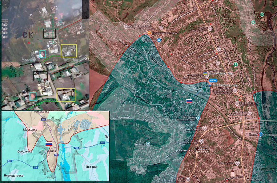 ⚠️#Ukraine - Front Est Kharkov : Kupyansk -1/4-
▶️Les forces🇷🇺 sont toujours bien implantées dans le centre-ville, au sein de zones que l'entité de Kiév prétend avoir reprises
➡️La situation reste floue, mais elle est loin de correspondre aux dires du régime otano-kiévien
⏬