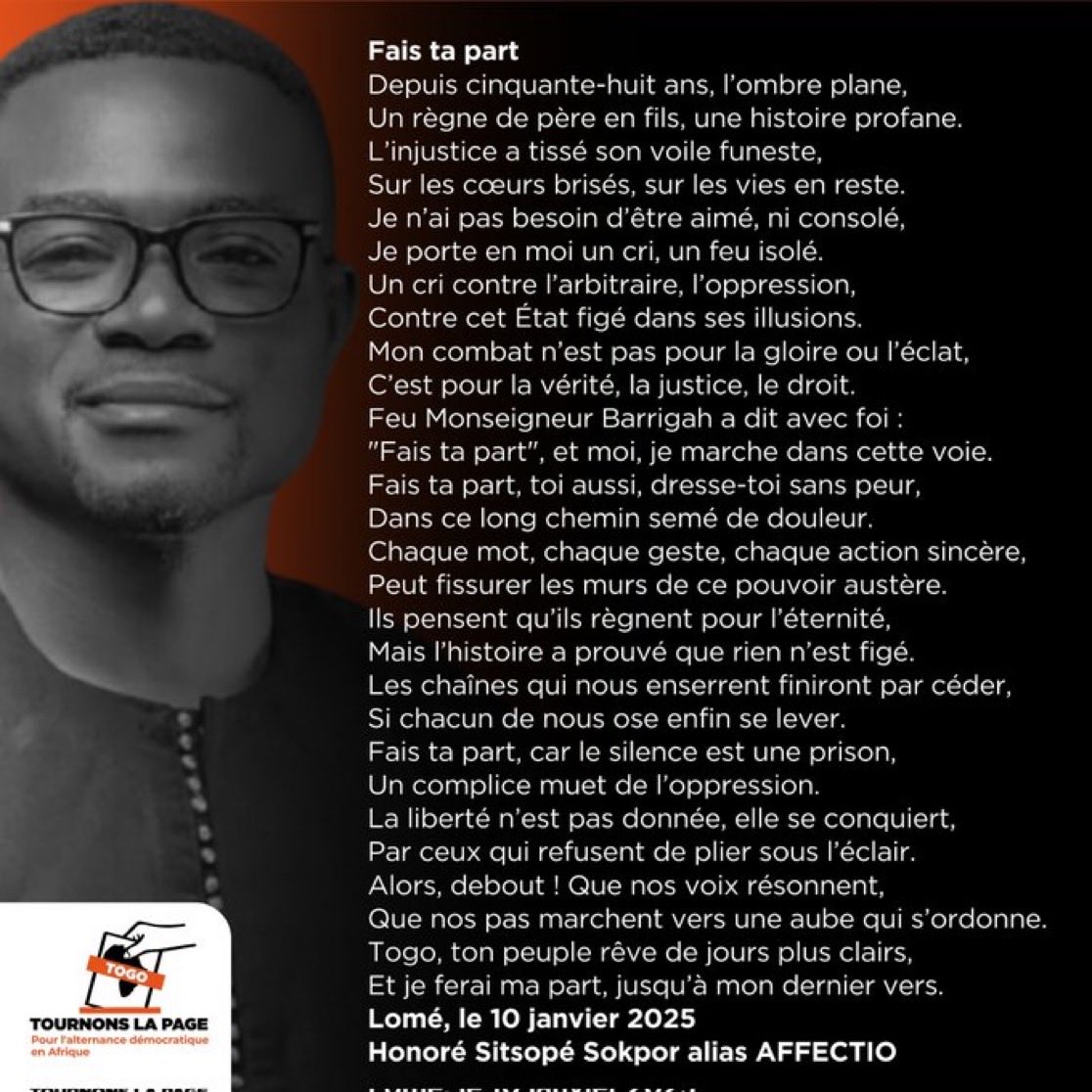 kodjo_vi's tweet photo. Bientôt 1an pour Affectio... #FreeTogo #FreeAffectio https://t.co/3FEpXxFzXV
