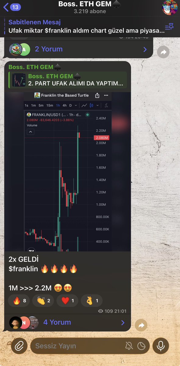 0xBosseth's tweet photo. $Franklin $Solana

1.1M mc >> 2.2M mc

Solana ağı 2x++ 

Gem kanalında da yine bir 2x++🔥🔥

$FROGE

2.5M MC GELDİ

19k mc >> 2.5m mc

130X++ 🔥🔥

Solana ağında esmeye devam

Kanala mutlaka katılın tüm işlemlerim kanallarım da https://t.co/ju5a8kCS5e

https://t.co/2sKg4cngOh https://t.co/FkaMM6naD2