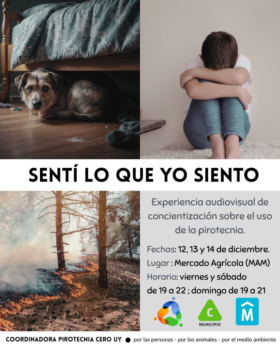 Desde las 19 horas en el Mercado Agrícola de Montevideo visibilizando las consecuencias de la pirotecnia.