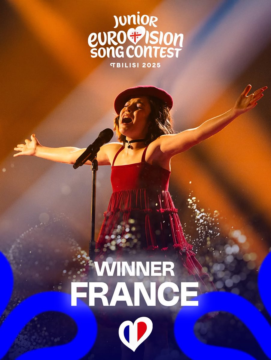 La #France 🇫🇷 remporte l’#EurovisionJunior 2025 grâce à Lou Deleuze et sa chanson « Ce monde » ! 🏆

#Eurovision | #JuniorEurovision | #JESC2025 I #EurovisionFrance