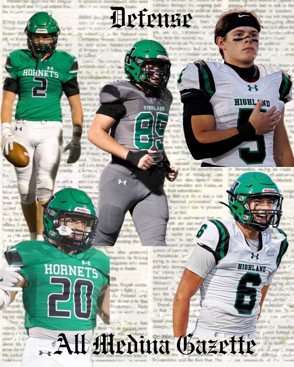 <a href="/MedinaGazette/">The Gazette</a> Highland Hornets for Defense- Dobkowski, Foust, Gordon, Miller, HM- Whitling