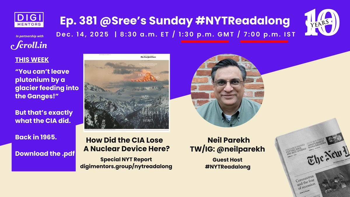 <a href="/gettleman/">Jeffrey Gettleman</a> <a href="/nytimes/">The New York Times</a> This is an incredible report. Well done Jeffrey <a href="/gettleman/">Jeffrey Gettleman</a> and <a href="/HariNYT/">Hari Kumar</a>! We'll be focusing on it on @Sree's Sunday #NYTReadalong at 8:30am ET / 7pm IST on FB, TW, LI, YT, IG and our @Digimentors website. I will be the guest host.

Check our website for links to watch and a .pdf