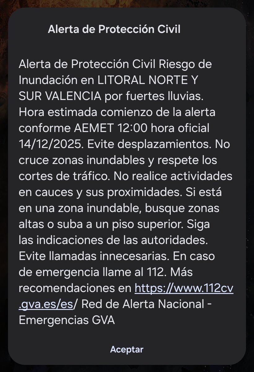 El sonido del EsAlert ya es algo normal por aquí cada vez que llueve...