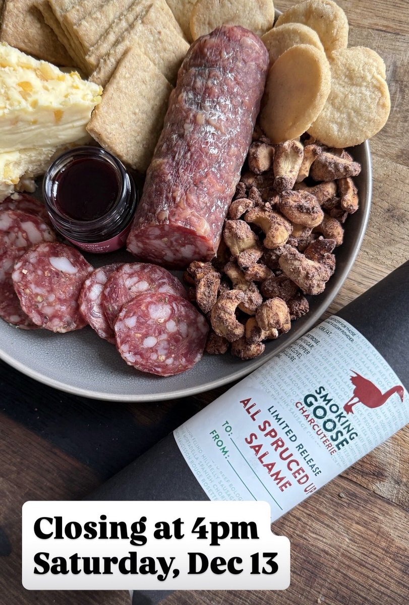 #PublicSmokehouse is closing at 4pm today, Saturday, Dec 13. Open again starting 10am Monday, Dec 15.