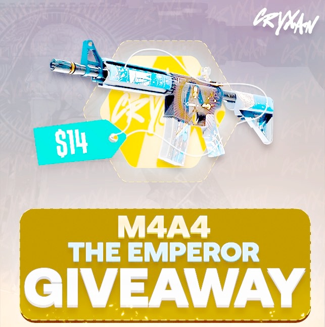 M4A4 | The Emperor (14+$) GIVEAWAY🎉

Requirements:
✅Follow me: <a href="/Cryxan_/">Cryxan</a>
✅Retweet &amp; Like
✅Subscribe + Like: youtu.be/Z6mEnrJrGTo (Show Proof)
(Optional: Leave a comment)

Ends in 72 HOURS🔥 
#CSGOGiveaway #CSGOGiveaways #CS2 #CSGO #csgoskins