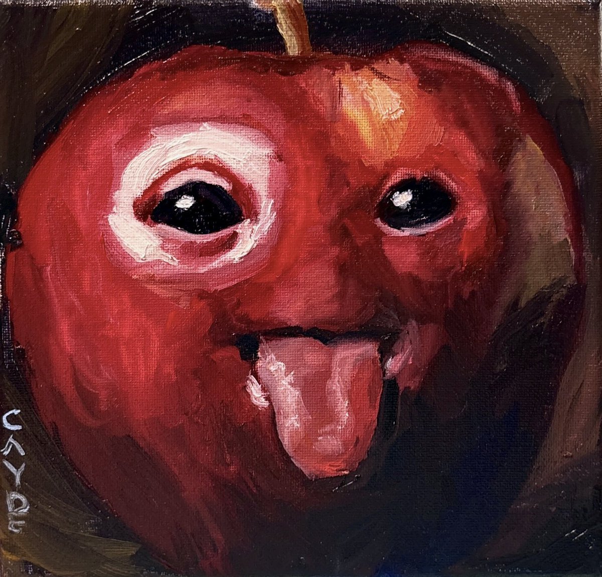 caydeplanet's tweet image. I love this image, but I hate that it’s AI. So I made an oil painting of it