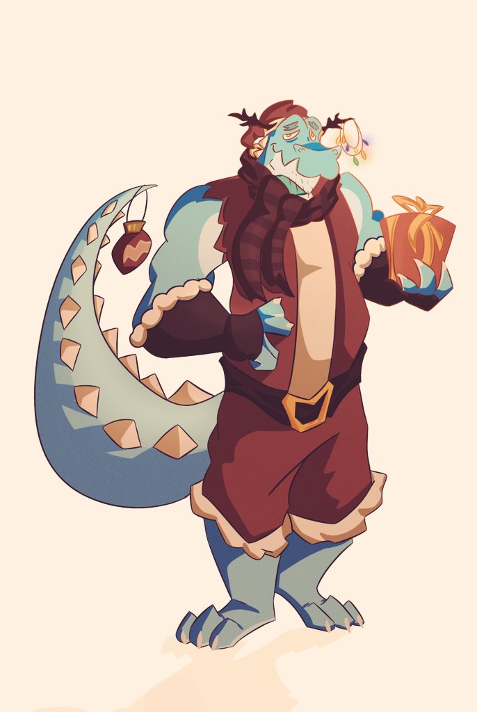 the blue gator knows it's december!! 🎁🐊🎄