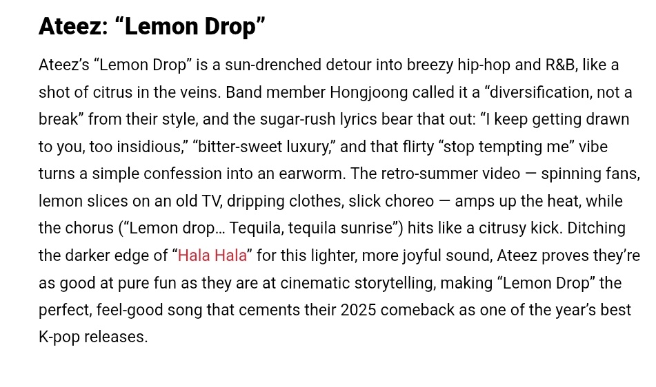 'Lemon Drop' has been named as one of the 'Best 25 K-Pop Songs of 2025' by Rolling Stone India

#ATEEZ #에이티즈 <a href="/ATEEZofficial/">ATEEZ(에이티즈)</a>