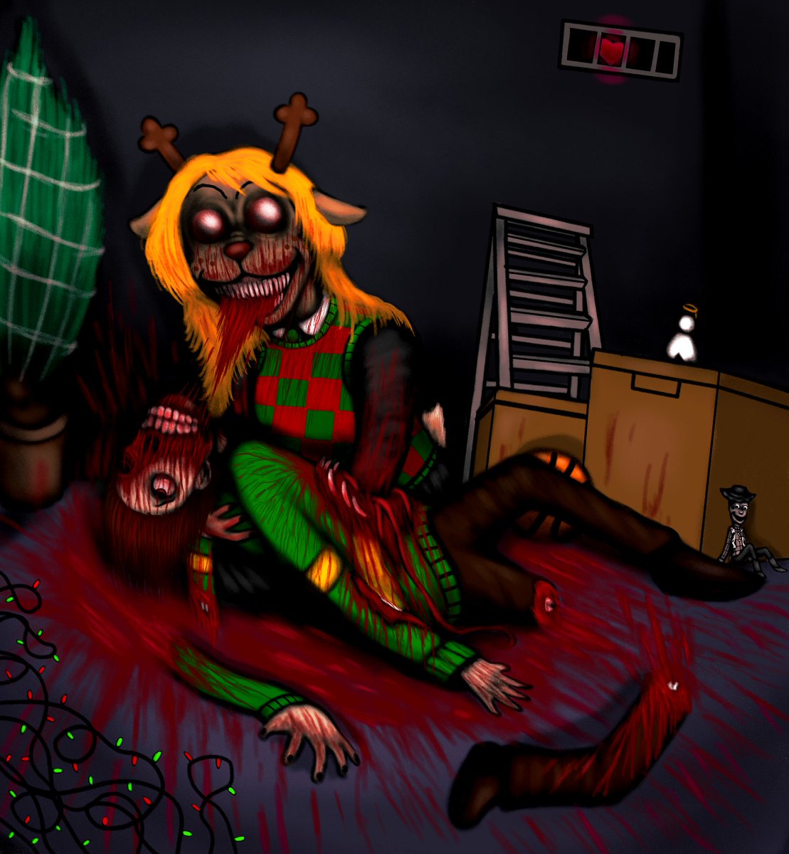 Charcoalman2's tweet image. Deltarune: Negligence

#Horrorart 
#Deltarune