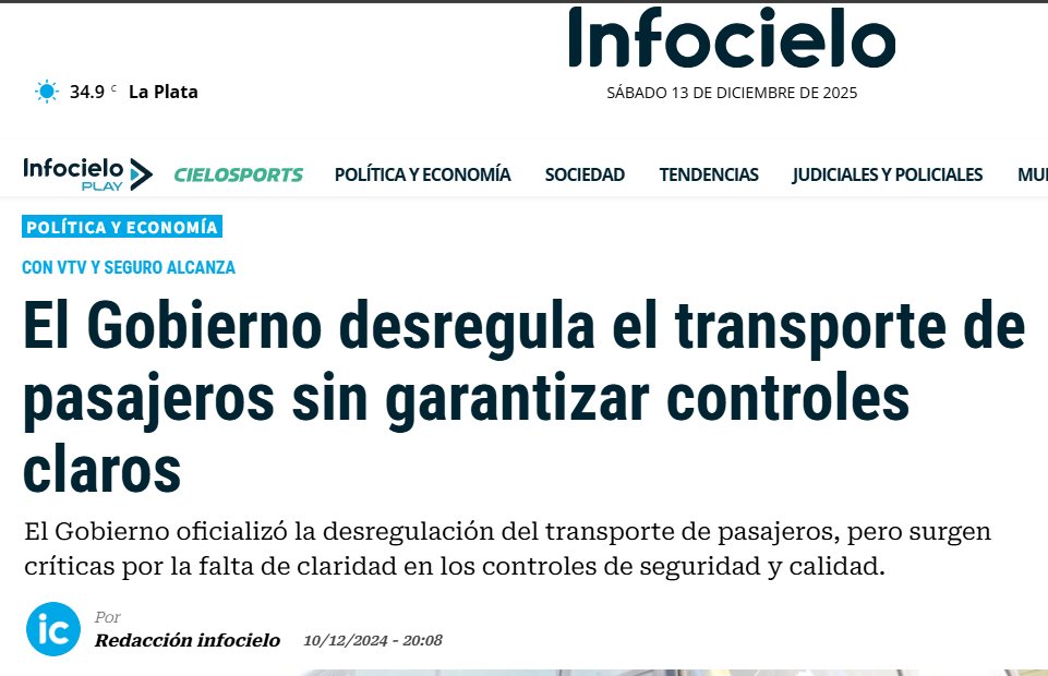 Hola <a href="/JMilei/">Javier Milei</a> y <a href="/fedesturze/">Fede Sturzenegger</a> . Estoy re sorpresa. Quien se hubiese imaginado que si estan las rutas destrozadas, y sino controlas los micros, puede pasar una tragedia. Ya chocaron 3 micros y puede haber mas.