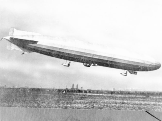 14 December 1915. The German Navy Schutte-Lanz airship SL4 (C2) was wrecked during a storm while still in its shed.