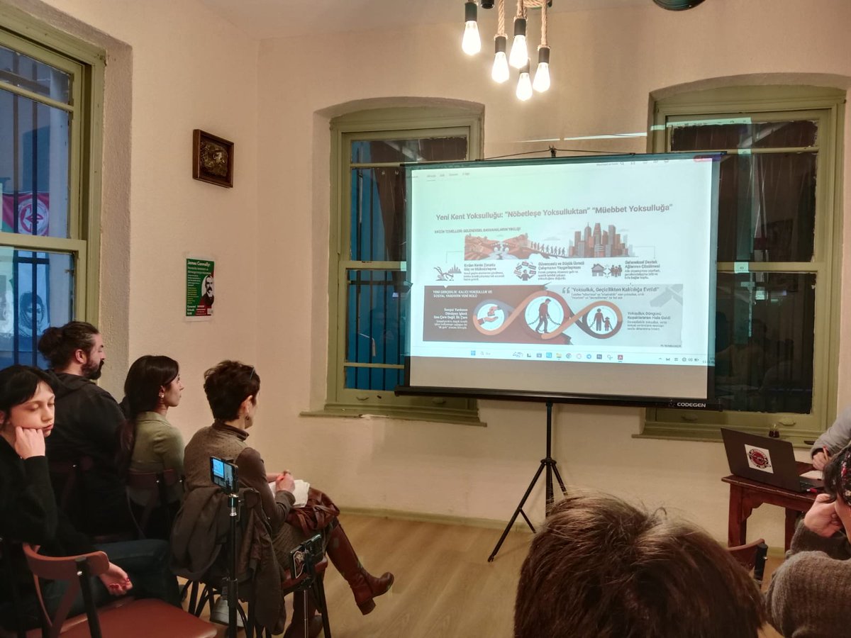 Bugün Akademisyen ve Yazar Denizcan Kutlu (<a href="/denizcankara06/">Denizcan kutlu</a>) ile  "Yeni Kent Yoksulluğu, Sosyal Sınıflar ve Siyaset" başlıklı panelimizi gerçekleştirdik, katılan tüm dostlarımıza teşekkür ederiz.