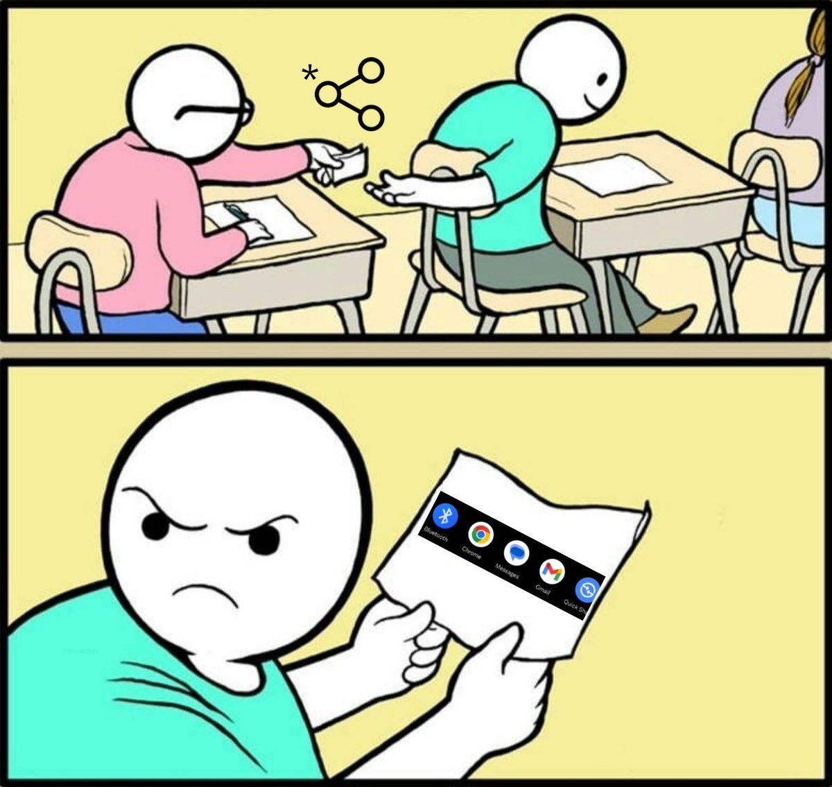 Nitesh805181's tweet photo. Me casually sharing a post... then realizing X just handed me the ugliest share sheet 💀

Bluetooth, Chrome, Quick Share seriously? https://t.co/rlztJrJKoi