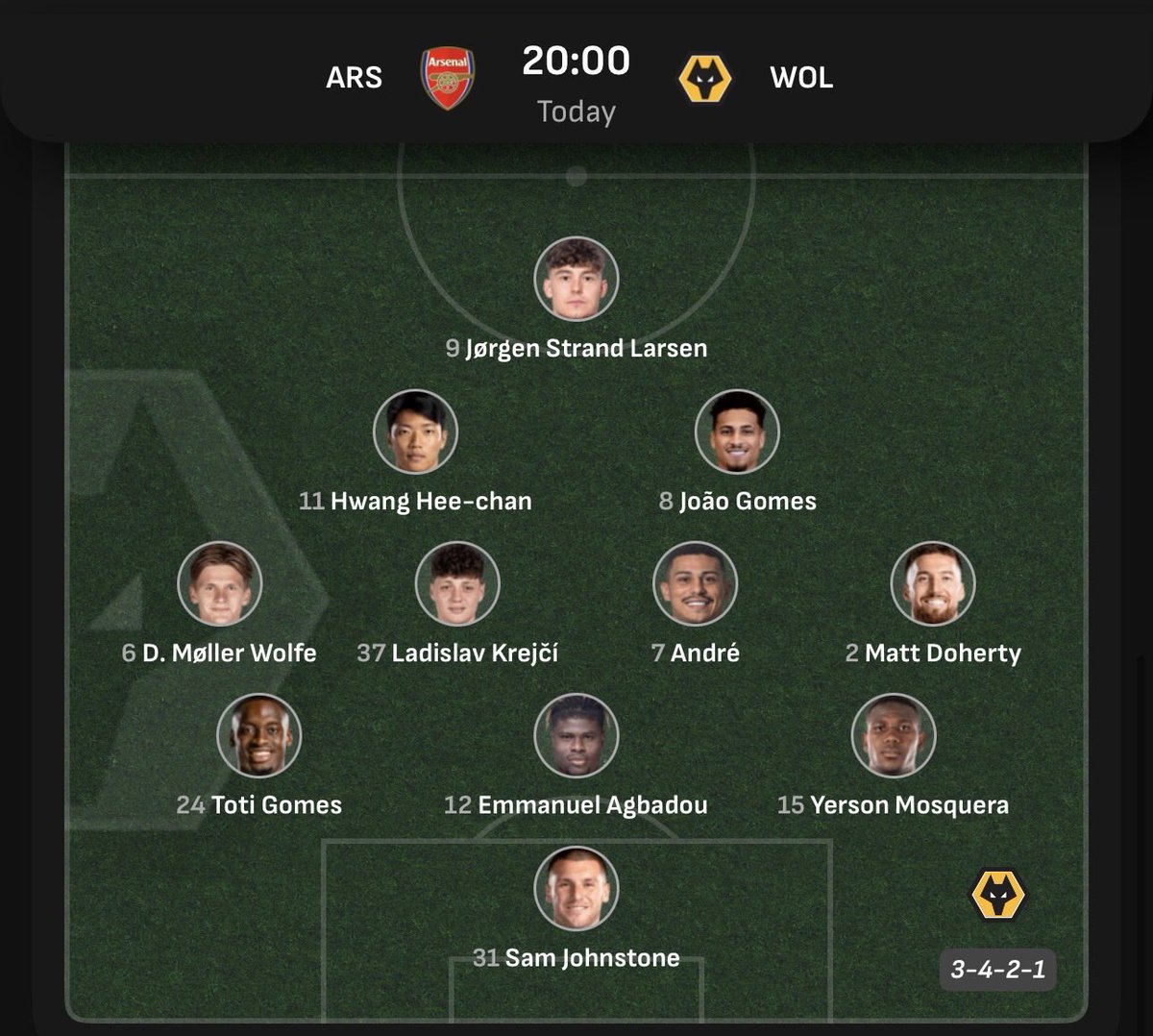WEFOOTBALL777's tweet photo. 2025-26 PREMIER LEAGUE MATCHWEEK 16
Sat 13 Dec 20:00 UKT - Arsenal vs Wolves starting XI
#wefootball777 #football #premierleague #matchweek16 #arsenal #wolves https://t.co/k2391CMoII