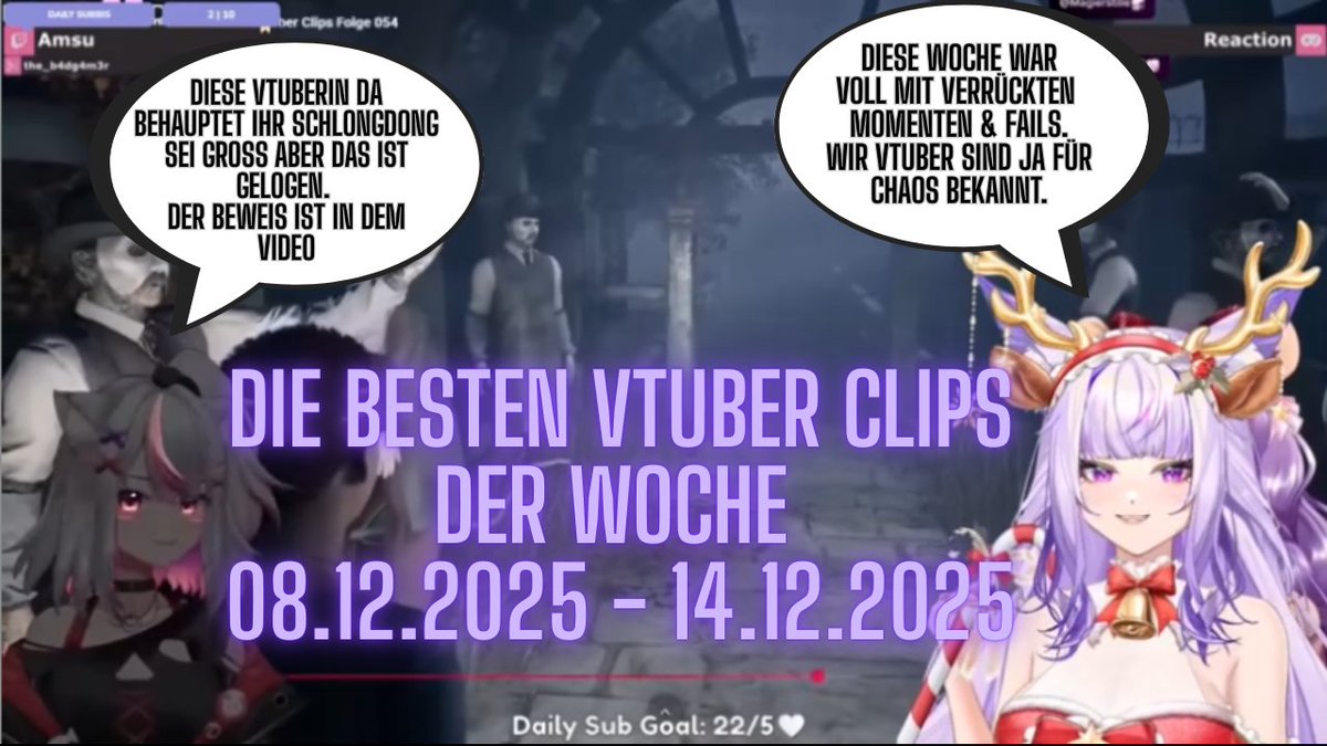#GERVtuber #twitch
Die Besten Vtuber Clips der Woche.
Featuring: <a href="/Nightshade_VT_/">Nightshade | Dragon Vtuber</a>, <a href="/NoctusVT/">Noctus✨Comic Con 2025✨</a>, <a href="/NorikoSpielt/">NorikoSpielt | Vtube | Für Fipsch, gegen Seemöwen!</a>, <a href="/Nyumiira/">NyumiiraVT</a>, <a href="/Darling_trap/">Darling 🌸 (ger/eng Vtuber)</a>, <a href="/Prinzessin_Aria/">Prinzessin Aria 👑✨GERVtuber</a>, <a href="/rin_foxi/">rin_foxi | GerVtuber | DOKOMI 2026</a>, <a href="/roterdrache611/">Roter Drache</a>, <a href="/darkness165/">Shikkoku_VT</a>, <a href="/SpiritsSoul_08/">SpiritsSoul || GerVTuber || Dokomi 2026</a>, <a href="/StormViserion/">🌪Storm🌪</a> &amp; <a href="/sweety_vtuber/">Sweety 🐩🍰 Vtuber 💕</a> 

youtu.be/rdP_ibIvfuM