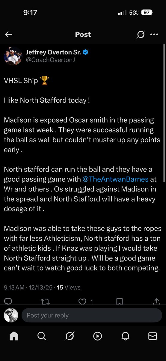 QuanDBtalk's tweet photo. DONT DELETE NO TWEETS @CoachOvertonJ !!! Madison was 12/29 163 yards 1 TD and 2 INTs. If you call that exposing then i understand the standard yall hold us too. As far as your prediction today they scored ZERO points and we held him to 1 catch. SMITH SET https://t.co/XzECyTo88g