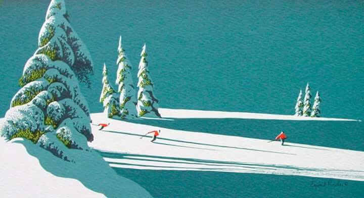 olgatuleninova's tweet image. Eyvind Earle (American, 1916 ~2000) 
1950s Christmas card illustration.