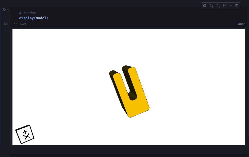 made a U-profile spacer in CadQuery to lift my monitor stand so the Mac Mini can slide underneath without blocking the drawer.

it’s fully parametric—tweak a few variables for new sizes.

next up: 3D print and test the fit. Stay tuned!

code: github.com/daadu/cad-mode…