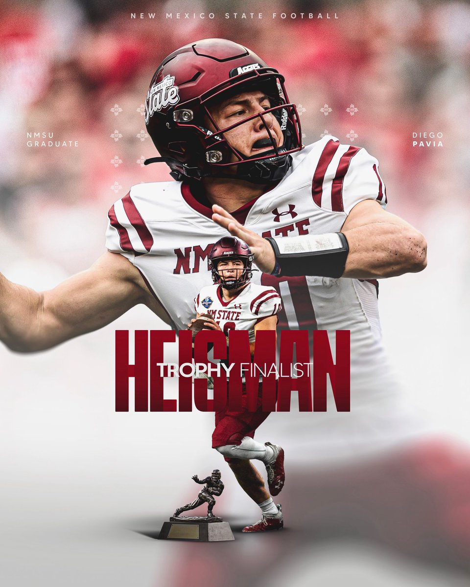 Good luck to former Aggie and <a href="/nmsu/">New Mexico State</a> grad <a href="/diegopavia02/">Diego Pavia</a> tonight at The <a href="/HeismanTrophy/">The Heisman Trophy</a> ceremony!🏆

#AggieUp x #Heisman