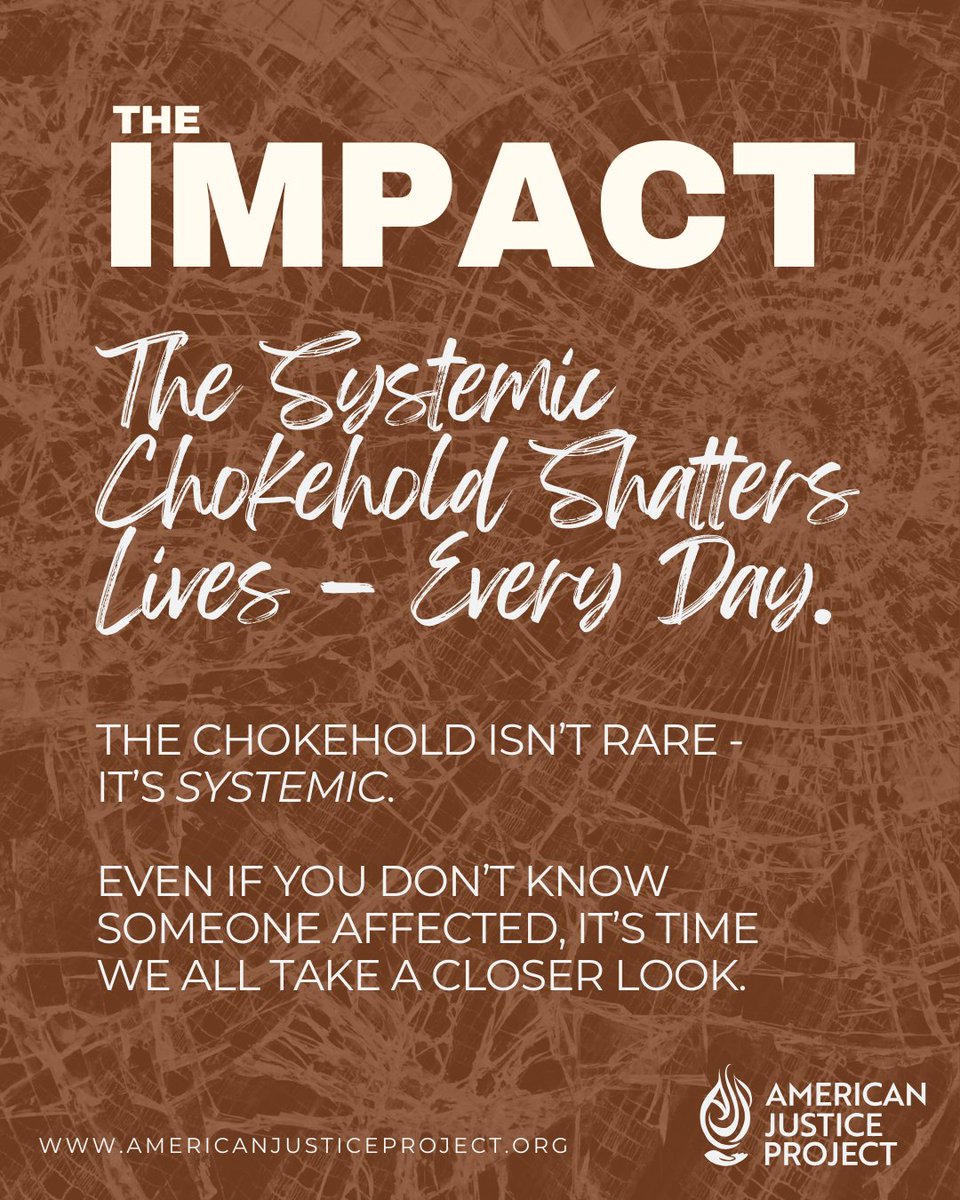 ajp4us's tweet photo. The chokehold isn’t rare — it’s systemic.
Even if you don’t know someone affected, it’s time we ALL take a closer look - then ACT!

https://t.co/yuIygBaPoW

#KnowTheSystemicChokehold #JusticeAwareness #WrongfulAccusation #CriminalJusticeReform #SocialJustice https://t.co/vKdfVG9bDl