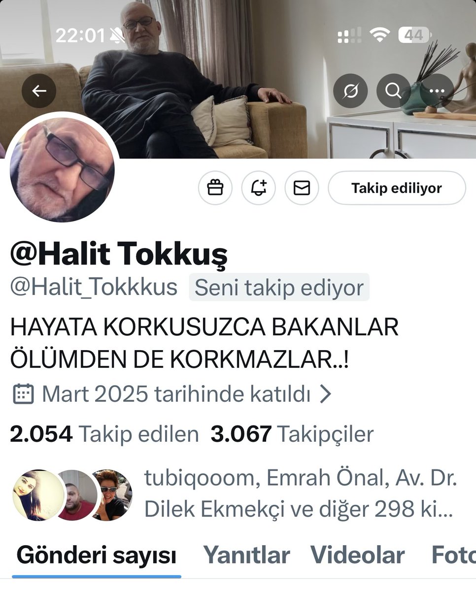 Değerli büyüğümüz,<a href="/Halit_Tokkkus/">@Halit Tokkuş</a>  Abimiz hakka yürümüştür, Rabbim gani gani rahmet eylesin…

Kıymetli evladı 
<a href="/sutokkuss/">Su Tokkuş</a> ile birlikte bütün aile efradına baş sağlığı diliyorum…

Son zamanlarında ve zor anlarında yanında olan 
<a href="/sedat_peker/">Sedat Peker</a>  beyfendiye de kadirşinaslığından