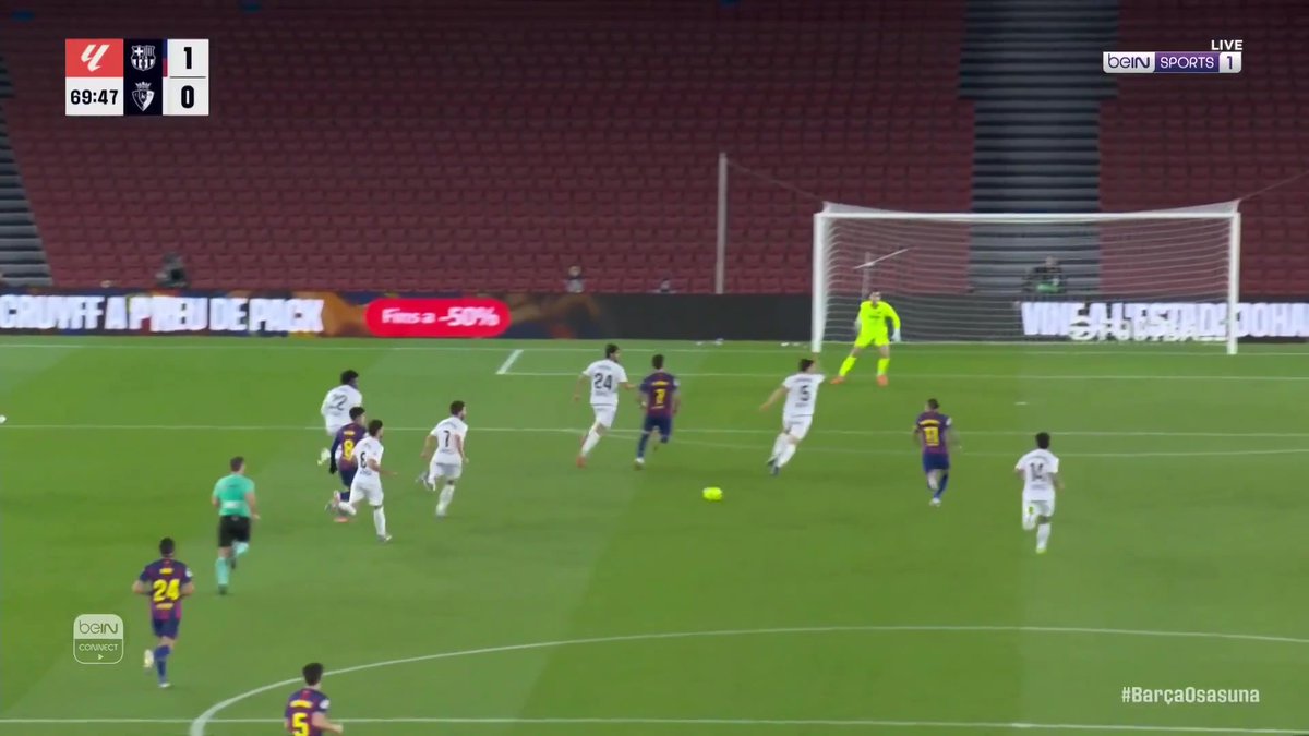 هدف برشلونة الأول ضد أوساسونا عن طريق رافينيا 