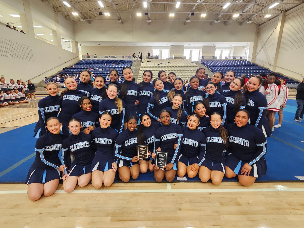 FBISDAthletics's tweet image. Congratulations to Clements High School on their clean sweep at todays FBISD Cheer Showcase: Crowd Leading, Fight Song, Band Chant.