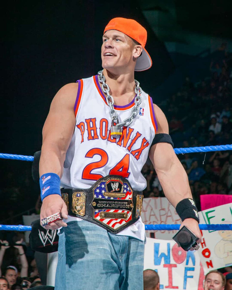 Suns's tweet image. John Cena will partake in his final match tonight. In honor of that, here’s a floating Phoenix Suns jersey.