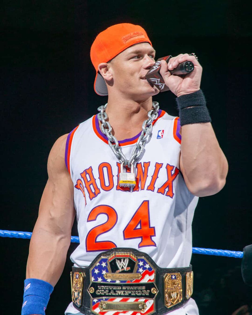 Suns's tweet image. John Cena will partake in his final match tonight. In honor of that, here’s a floating Phoenix Suns jersey.