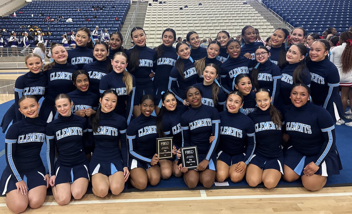 CHighFB's tweet image. Congratulations to @ClementsCheer with a sweep at the @FBISDAthletics Cheer Showcase this AM!
Top fight song, top crowd leading, top band chant!

Great job ladies! Getting primed &amp;amp; ready for 2026 at UIL and Nationals! #RangerPride #LetsRide #HWPO #RangerReady #ChasingElite