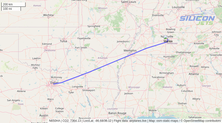 SiliconJets's tweet photo. N650HA (#gulfstream G650ER reportedly used by #marcbenioff) no longer detected in flight. Emissions est. 7364 kg #CO2 (compared to 382 kg flying commercial). #CO2emissions https://t.co/KSd6pMPB9a