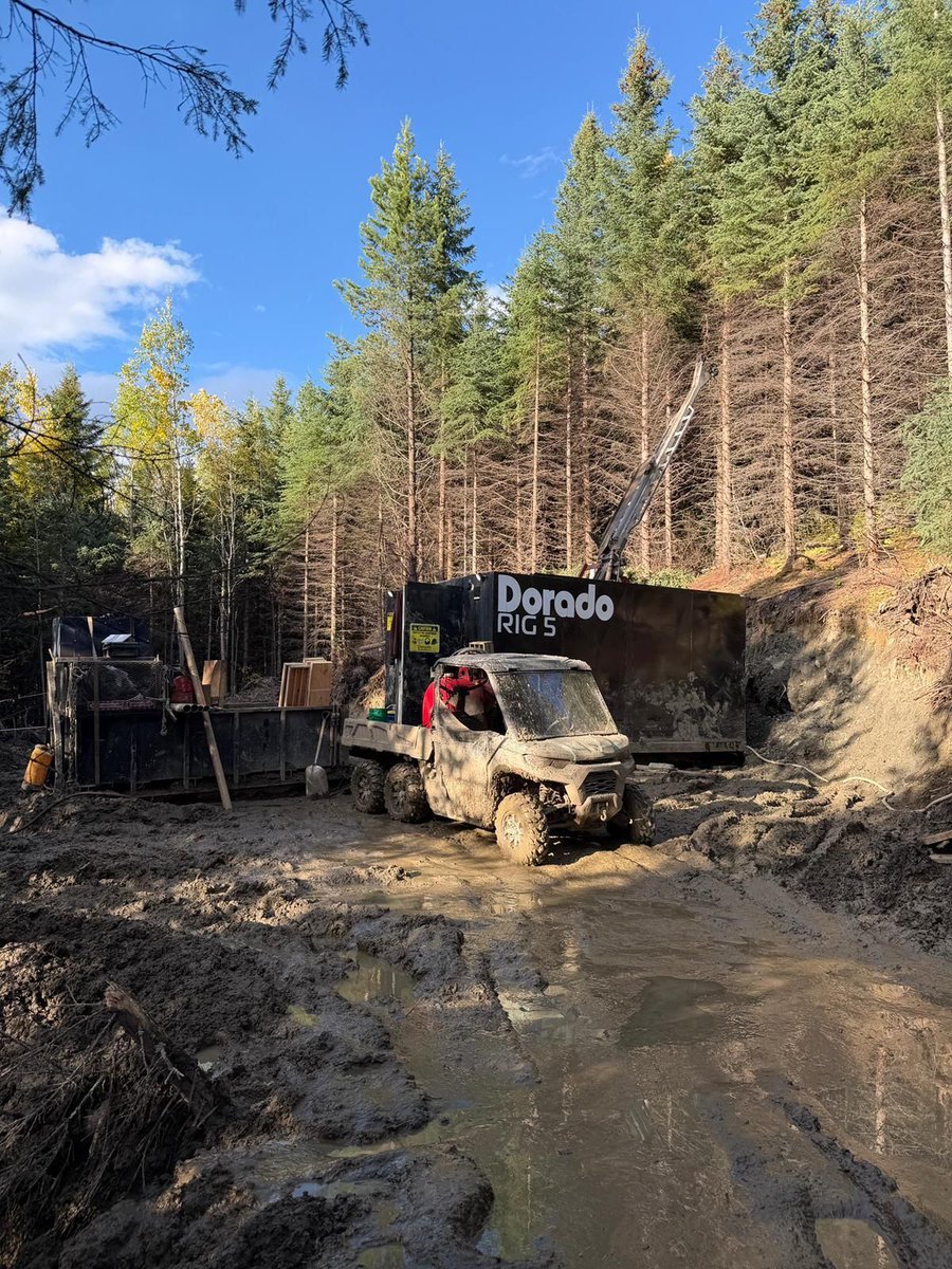DoradoDrilling's tweet photo. Some days the biggest challenge isn’t the drilling — it’s staying upright.
Mud, rain, and terrain don’t slow the work.
They’re just part of the job.
#DrillLife | #MiningIndustry | #ExplorationDrilling | #FieldWork | #CrewLife | #RemoteWork | #Worksite | #SafetyFirst https://t.co/rH0b6zfZIO