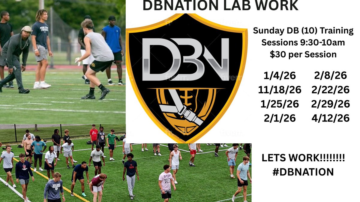 JuiceWa45's tweet photo. DBNATION is back in the lab. Session will be held at Soccer City in Wilbraham ma. Session will focus on Eye Discipline, Footwork, Hip mobility, Block destruction, Press and Catch man as well as zone coverage technique. For more info call Coach Juice 413-627-1378 @ESAofNewEngland https://t.co/ulsWjL3Iqi