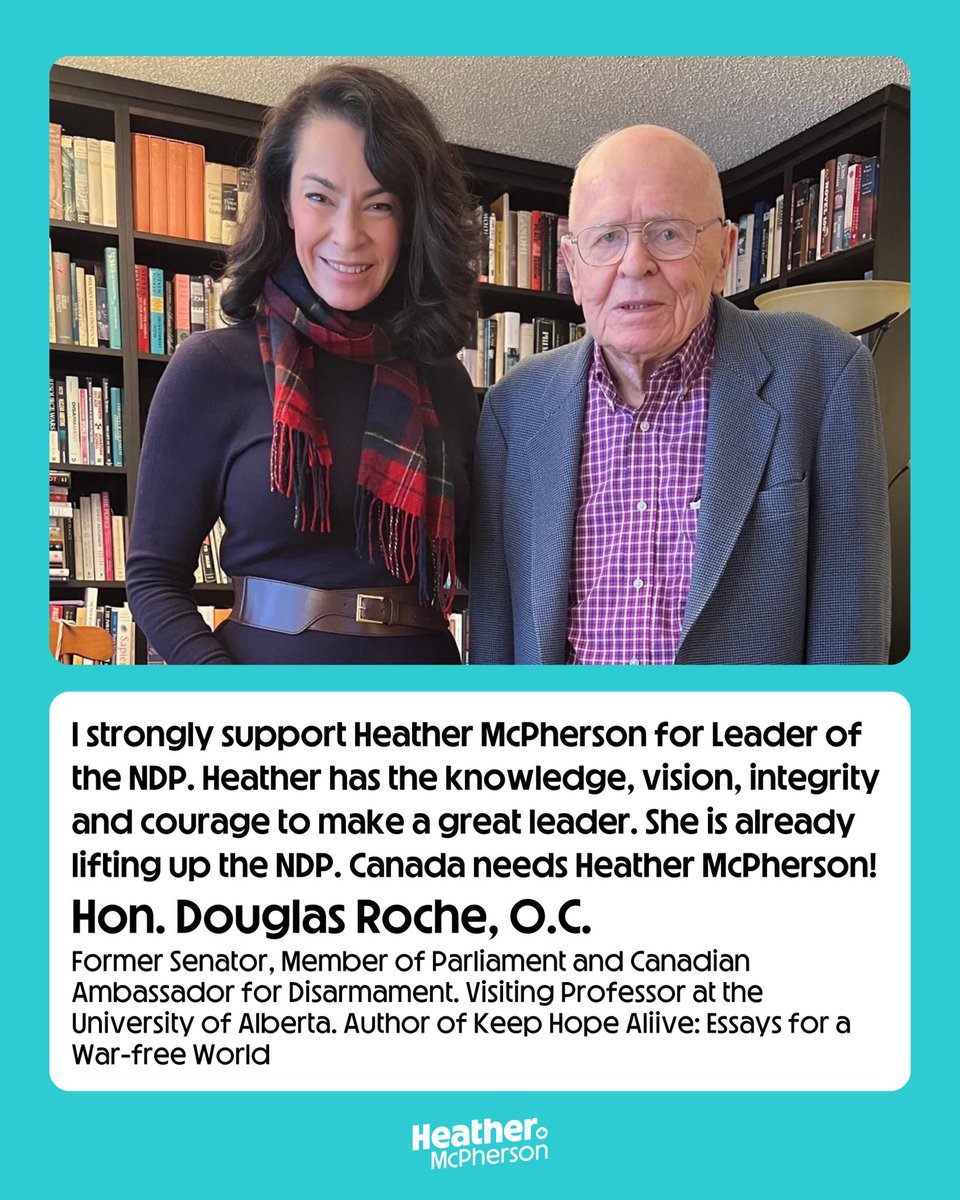 HMcPhersonNDP's tweet photo. Doug is a mentor and inspiration. 

I’m grateful for all the support and guidance he’s provided over the years and humbled to have his endorsement. https://t.co/1k6UdH1cva