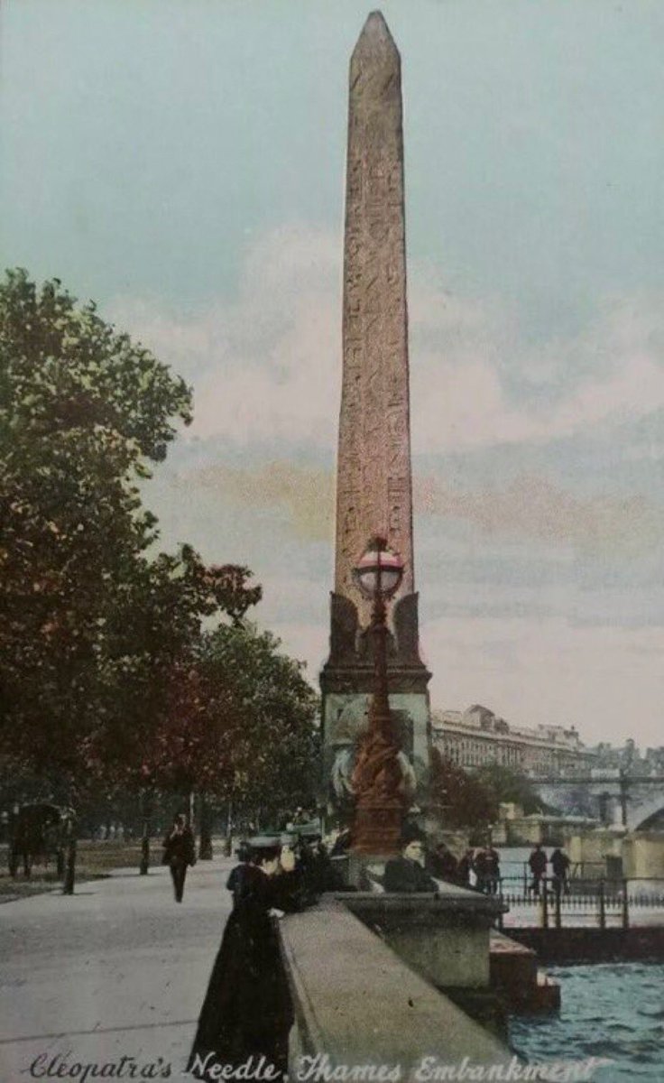 OldLondonW14's tweet photo. Cleopatra’s Needle on the Embankment was presented to the UK in 1819 by the ruler of Egypt &amp; Sudan Muhammad Ali, to commemorate victories at the Battle of the Nile &amp; of Alexandria. The UK government welcomed the gesture but wouldn’t pay for its transportation. (1/6) https://t.co/mRvuNz9QBz