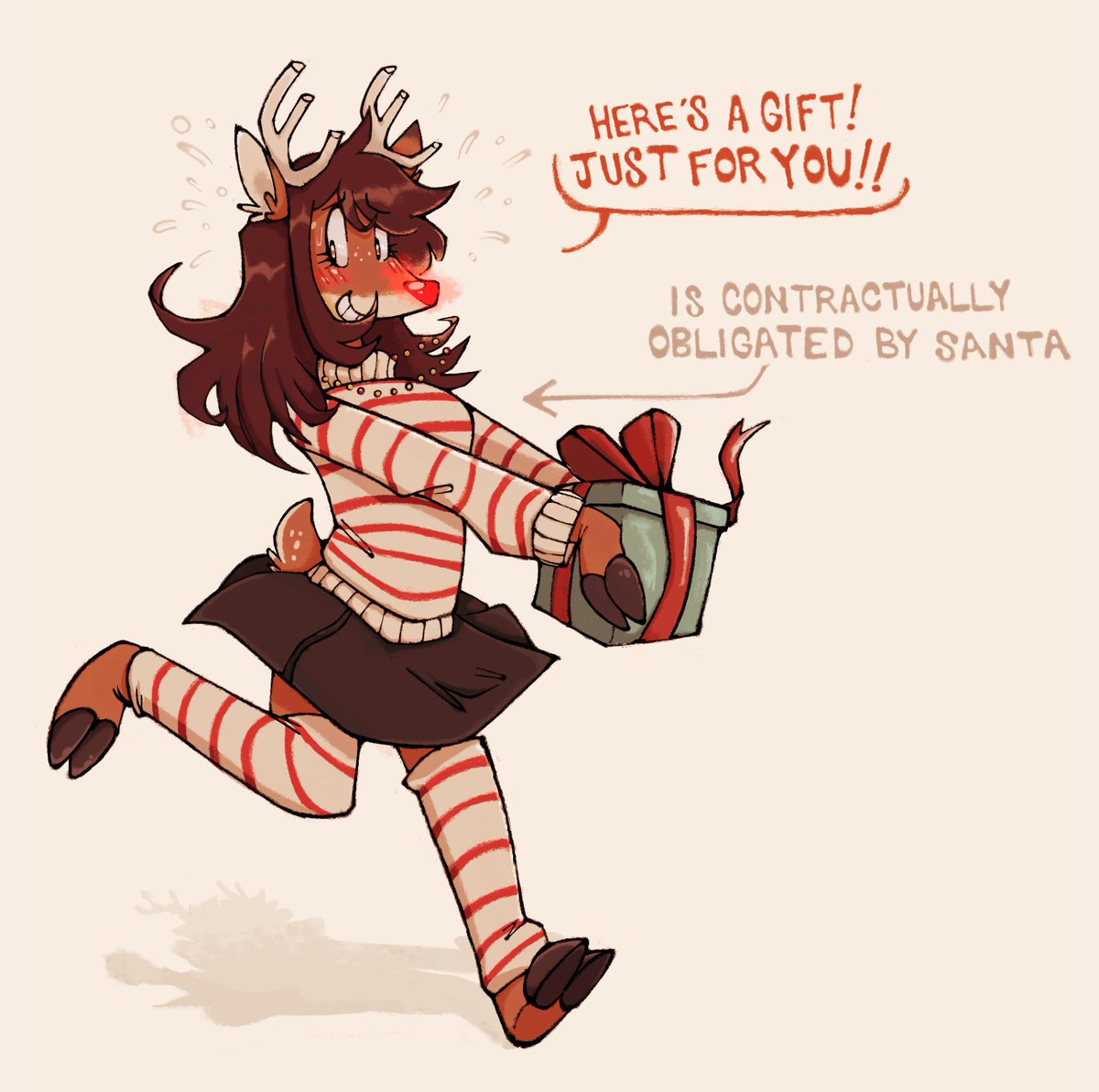 Santa's new team of gift-givers are already in motion! Bleat!!🎁🦌💖