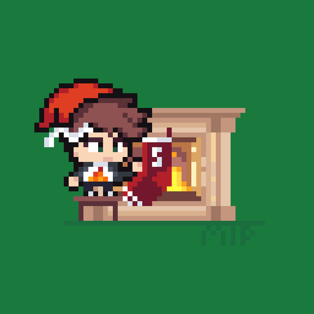 MakeItPixel_'s tweet photo. Day 14 of the Christmas challenge: sapnap is placing his sock in the fireplace 🎄🎁

#sapnapfanart  #pixelart https://t.co/jFBiKvLXk3