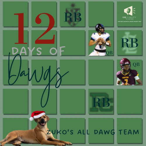 varsity_voices1's tweet photo. It’s day 2 in Zuko’s All-Dawg Team: The 12 Days of Dawgs and we’re revealing the CCL Running Backs — the ground-and-pound Dawgs @cory_les6 @JakeThies2 @BrodenMackert  the ones who took the hits, broke the tackles, and kept the chains moving no matter what.  These are the workhorses of the offense — players who ran with heart, vision, and that pure Dawg mentality every snap of the season! @STLVikingFB @STL_Athletics @CelticsFootball @FenwickFB