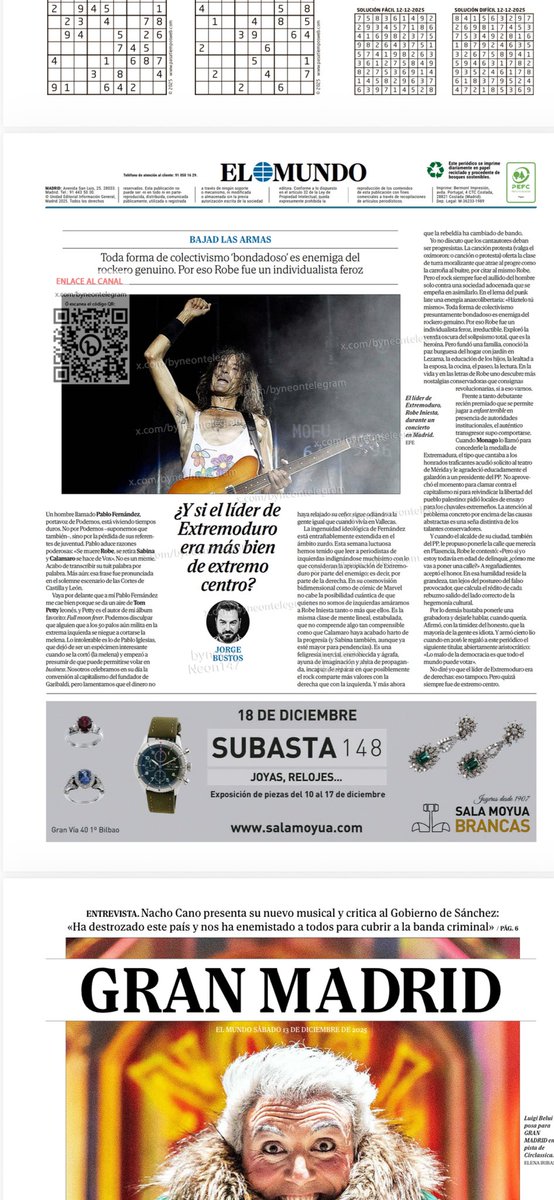 ⁦<a href="/JorgeBustos1/">Jorge Bustos</a>⁩ asegura que la izquierda no se puede apropiar(como siempre) del legado de EXTREMODURO, fue Monago el que le concedió la medalla de la región en su mandato. De nada