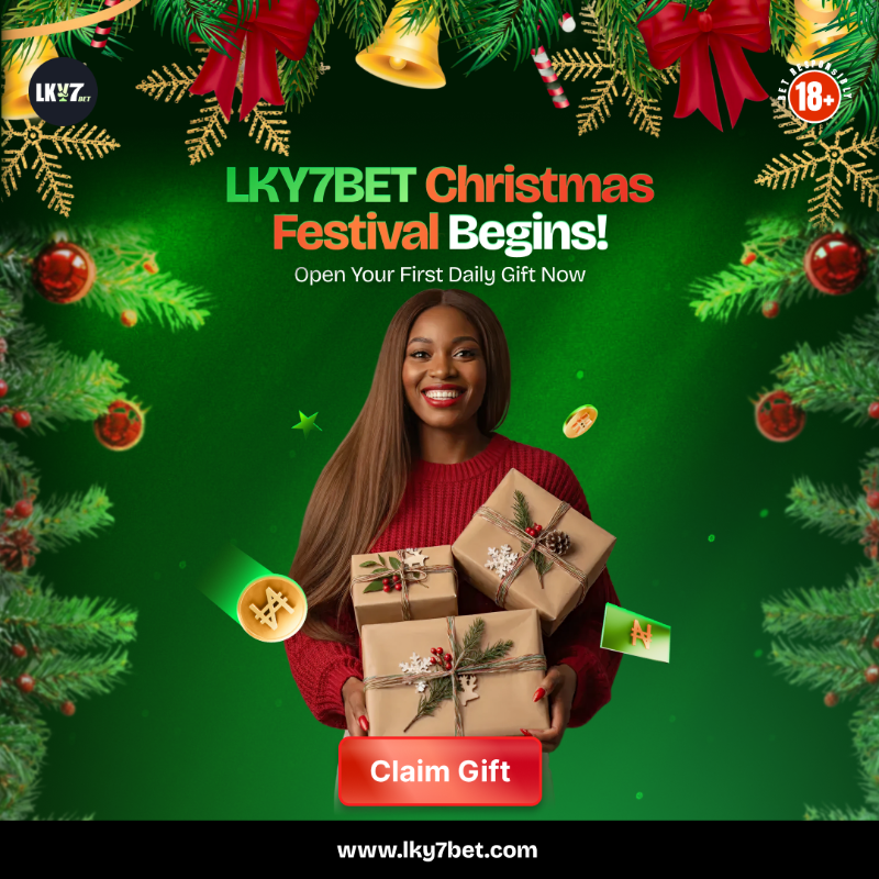 Lky7Betofficial's tweet photo. Your first daily Christmas gift is ready to be claimed.
Bonuses, rewards, and surprises await every day this festive season.

Tap Claim Gift and keep the winning spirit alive.