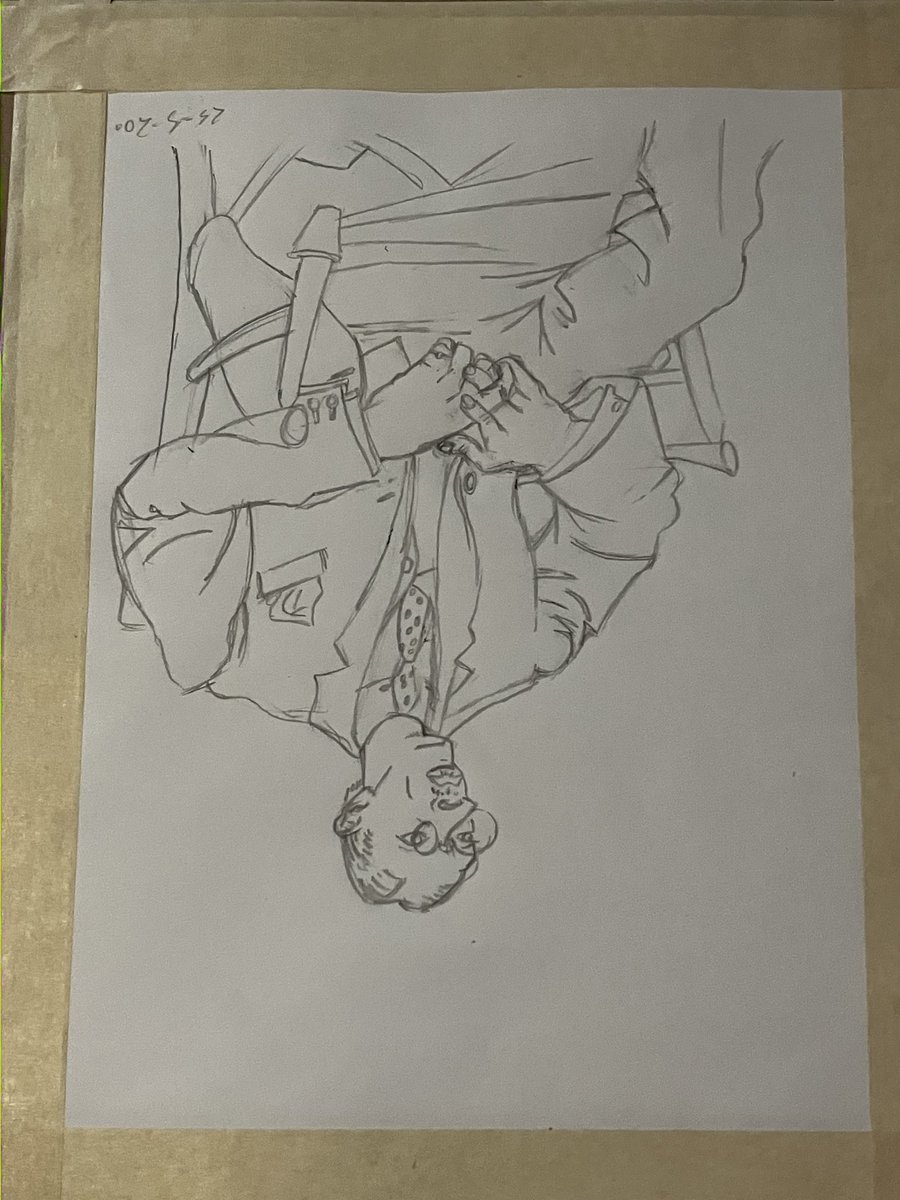 CartsKingof's tweet photo. I’ve started working through Dr Betty Edward’s Drawing on the Right Side of the Brain. Really proud of how this upside down drawing exercise turned out https://t.co/vwmMefFxss